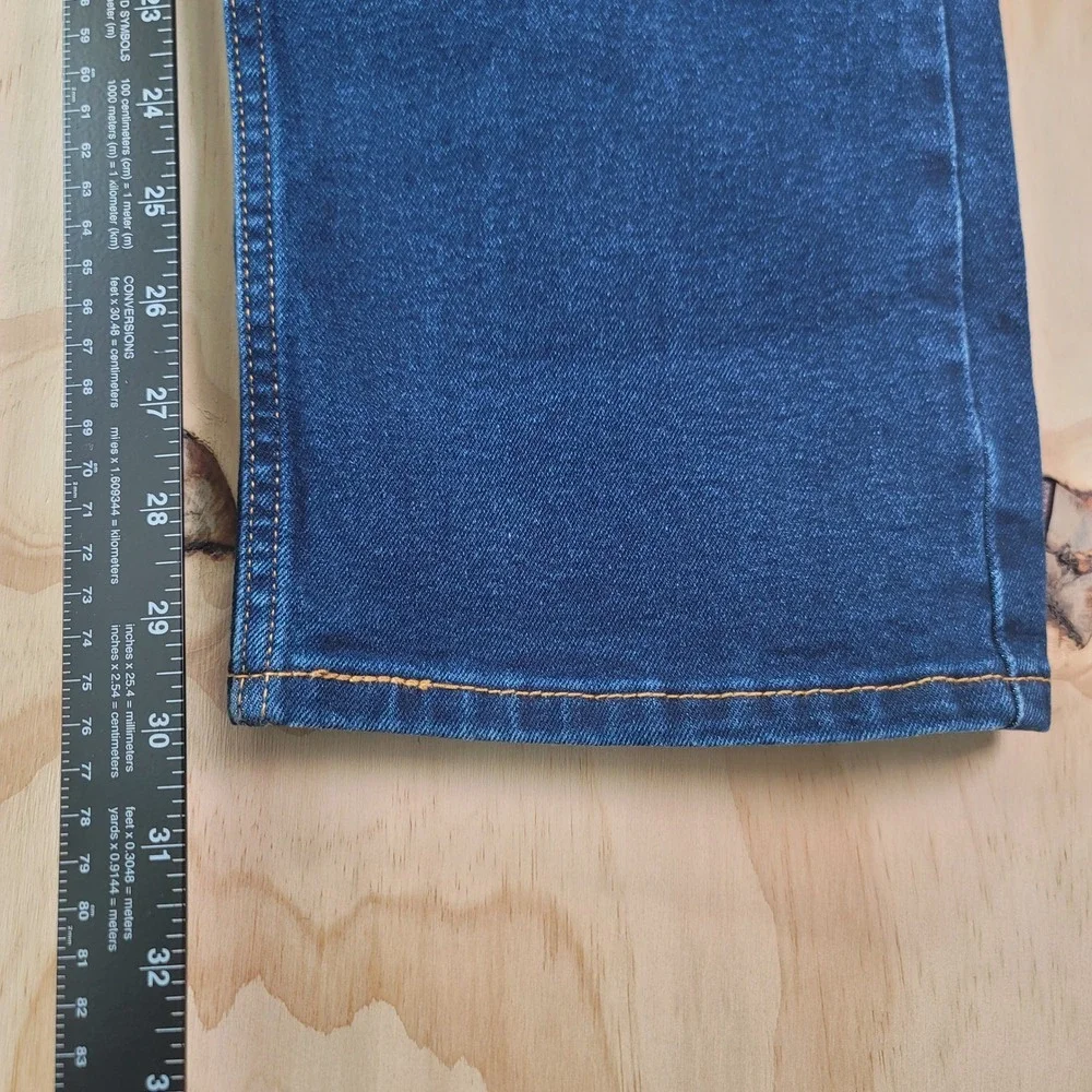 Levis 513 Slim Straight Jeans Mens 36x30 Dark Wash Blue Denim Stretch 05513-0857 - Picture 10 of 13
